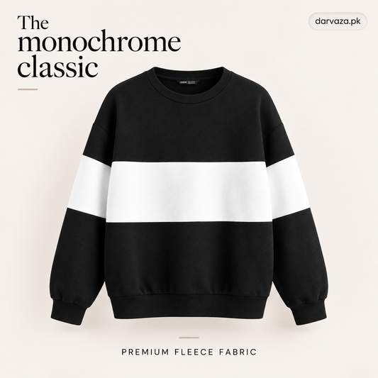 Zebra Black and White Block Sweatshirt