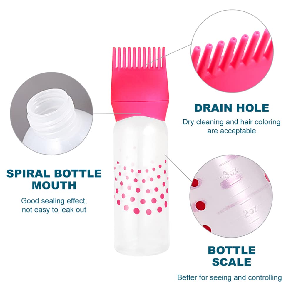 Set of 3 Root Comb Applicator – Hair Oil & Hair Color Dye Bottle