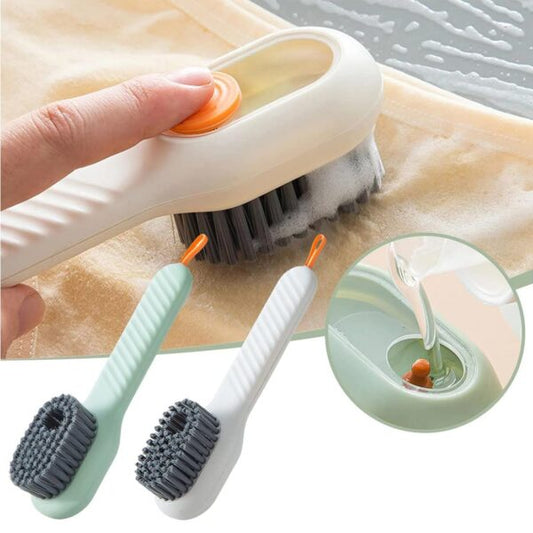 Pack of 2 Multifunctional Liquid Cleaning Brush with Soap Dispenser for Cleaning Shoes Laundry Household Use Bathroom Kitchen
