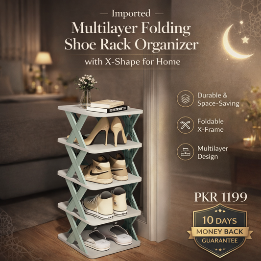 Imported Multilayer Folding Shoe Rack Organizer with X Shape For Home
