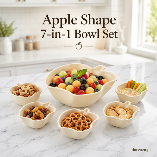 Apple Bowl Set 7 in 1 – Premium Serving Bowls for Snacks, Fruits & Dips