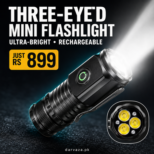 Three-Eyed Monster Ultra-Bright Mini Flashlight Rechargeable Torch