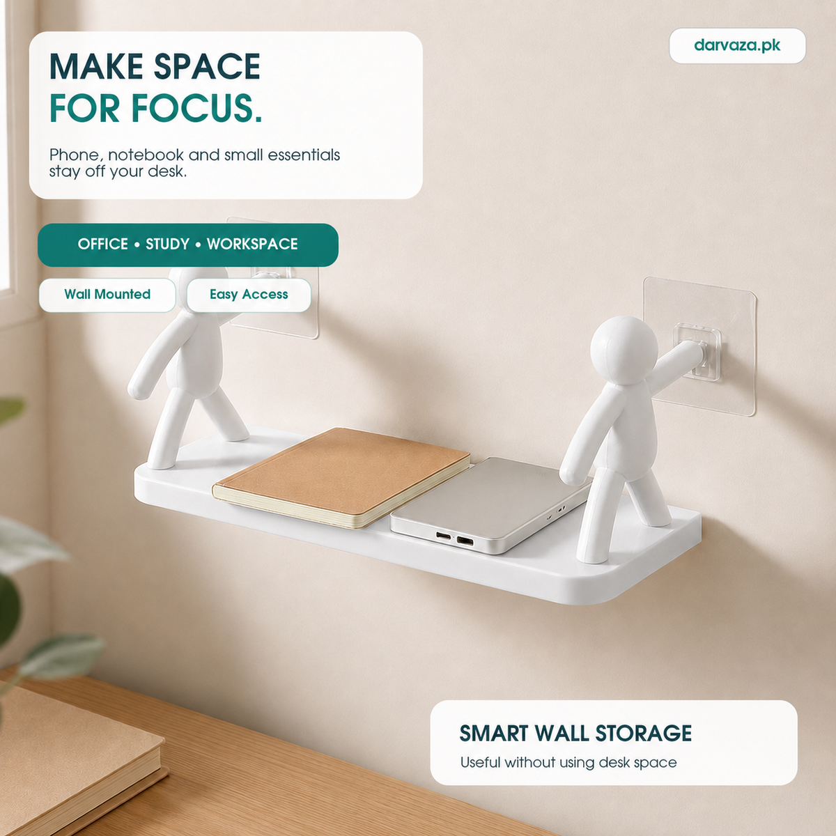 Set of 2 Human Shaped Wall Mounted Storage Shelves