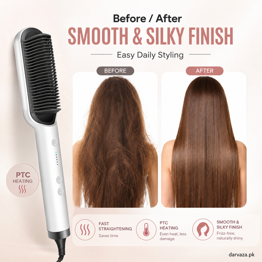 Electric Hair Comb Brush for Straightening and Curling