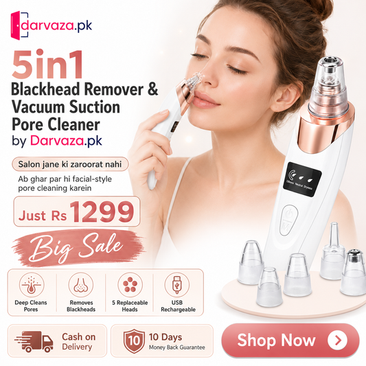 5in1 Rechargeable Blackhead Remover and Vacuum Suction Acne Pore Cleaner