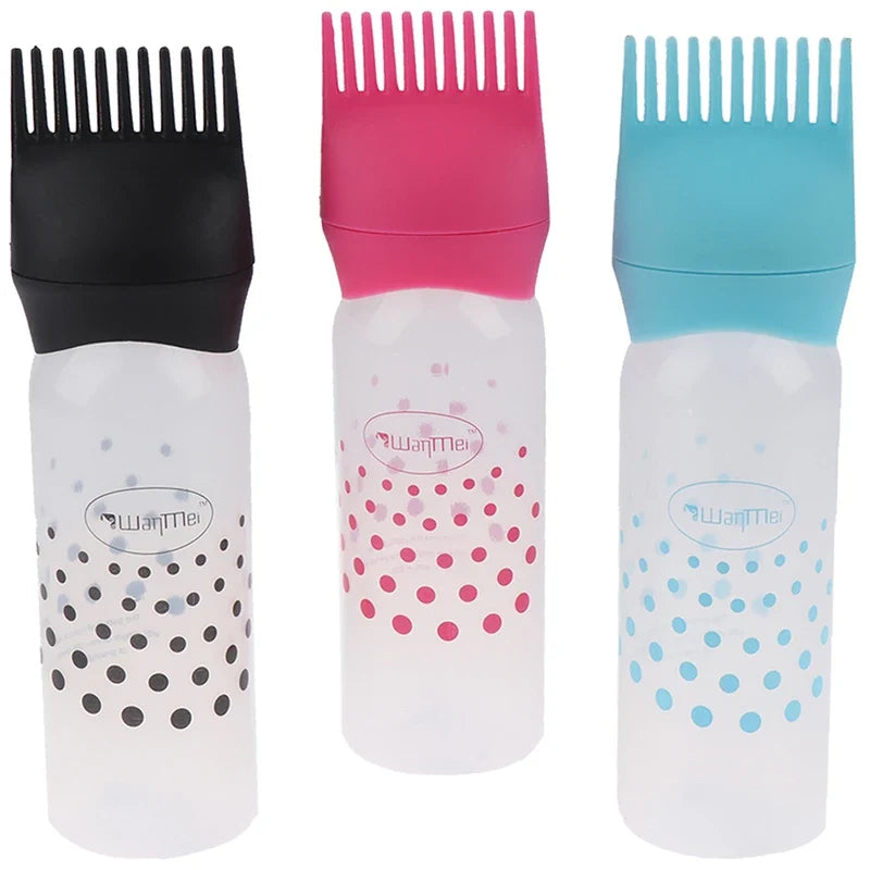 Set of 3 Root Comb Applicator – Hair Oil & Hair Color Dye Bottle