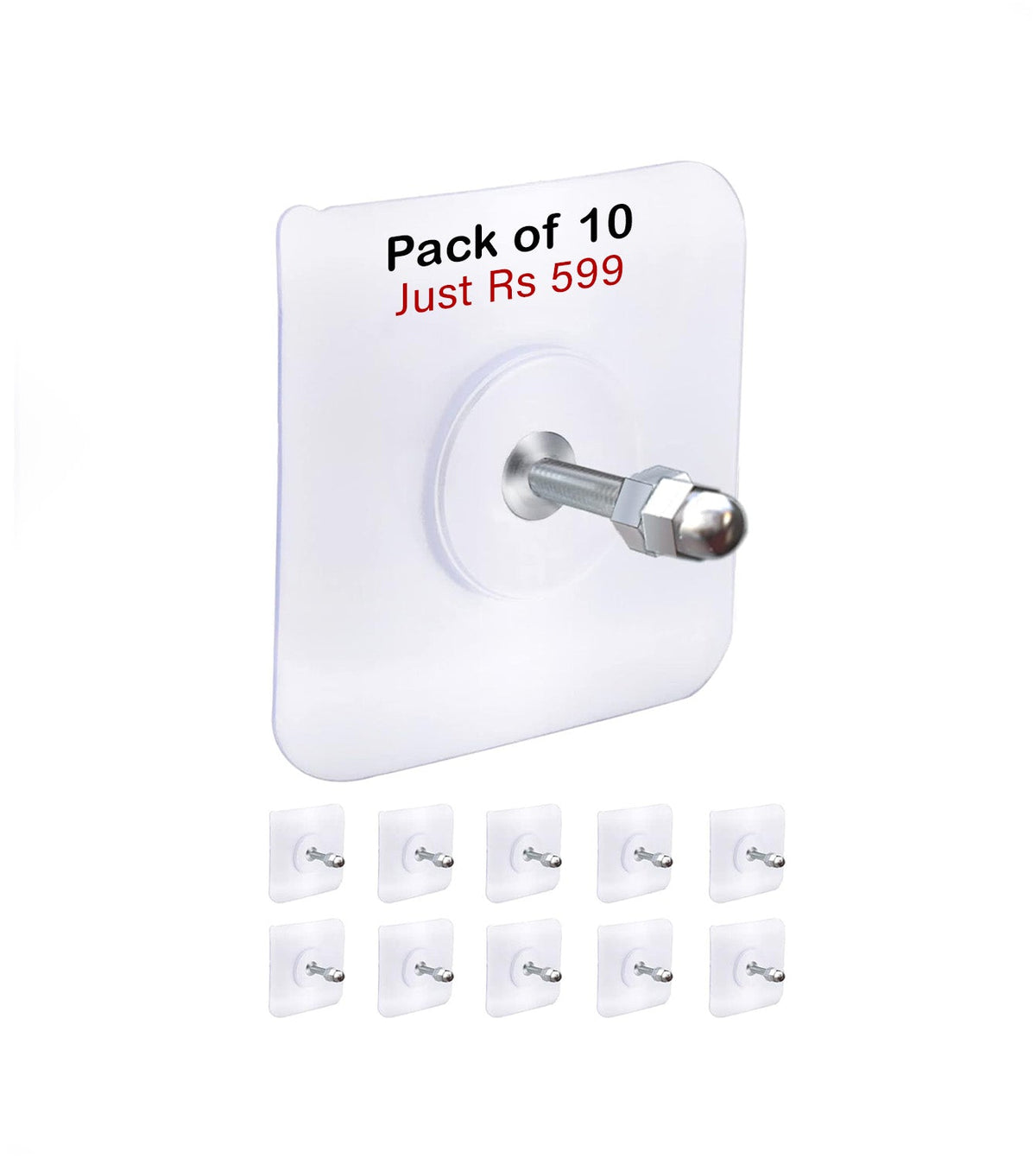 Strong Punch Free Self Adhesive Wall Screw Rod Hooks and Nail Mounting Hang Kit