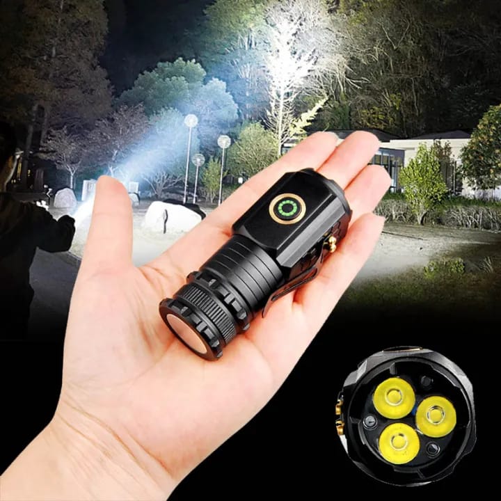 Three-Eyed Monster Ultra-Bright Mini Flashlight Rechargeable Torch