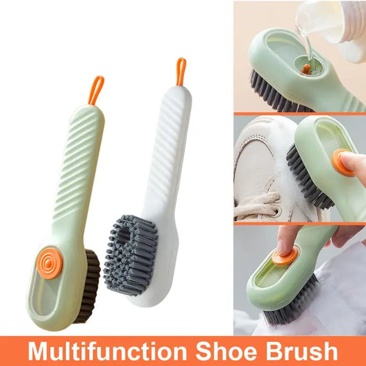 Pack of 2 Multifunctional Liquid Cleaning Brush with Soap Dispenser for Cleaning Shoes Laundry Household Use Bathroom Kitchen